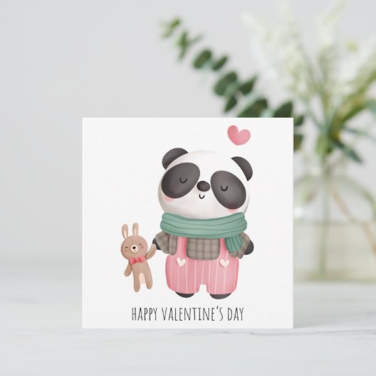 Cute Valentijnsdag Holiday Card Feestdagenkaart (Staand voorkant)