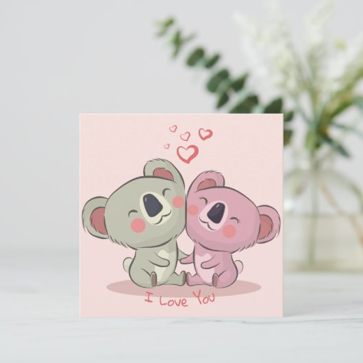 Cute Valentijnsdag Holiday Card Feestdagenkaart (Staand voorkant)