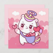 Cute Valentijnsdag Holiday Card Feestdagenkaart (Voorkant / Achterkant)