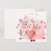 Cute Valentijnsdag Holiday Card Feestdagenkaart (Voorkant / Achterkant)