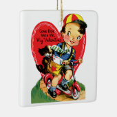  Cute Valentijnsdag, jongen op een scooter Keramisch Ornament (Rechts)