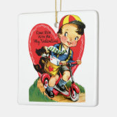  Cute Valentijnsdag, jongen op een scooter Keramisch Ornament (Links)
