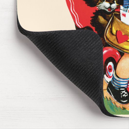 Cute Valentijnsdag, jongen op een scooter Muismat (Hoek)