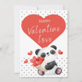 Cute Valentijnsdag Kaart Baby Panda Heart (Voorkant)