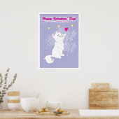 Cute Valentijnsdag Kat Poster (Keuken)