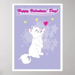 Cute Valentijnsdag Kat Poster