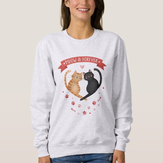 Cute Valentijnsdag katten sweatshirt (Voorkant)