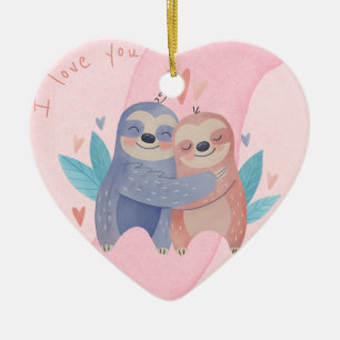Cute Valentijnsdag keramisch Ornament