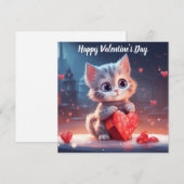 Cute Valentijnsdag Kitten Feestdagenkaart (Voorkant / Achterkant)