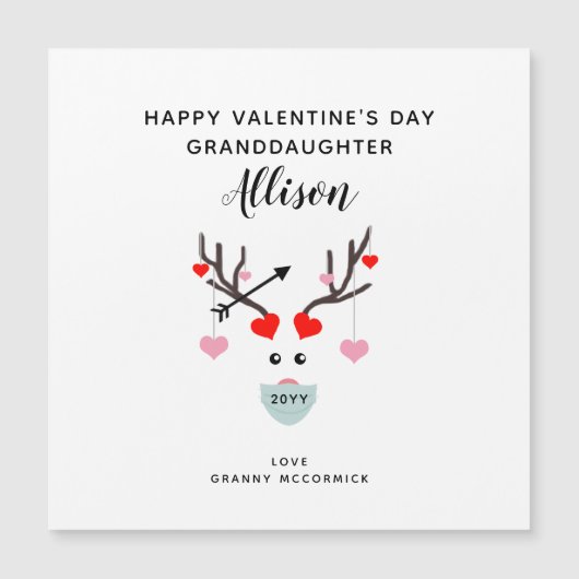 Cute Valentijnsdag kleindochter Hararts Magnet (Voorkant)
