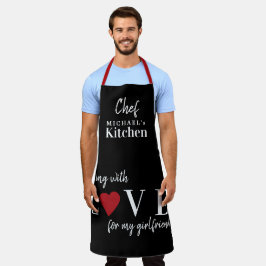 Cute Valentijnsdag liefde hartenvriendje Schort