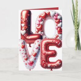 Cute Valentijnsdag Liefde Rode Harten Ballonnen Ka Bedankkaart