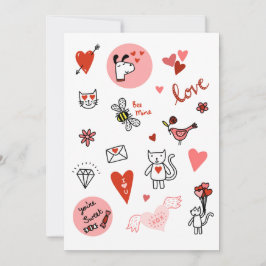 Cute Valentijnsdag Love Cartoon Feestdagenkaart