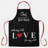 Cute Valentijnsdag love hart douane man Schort (Voorkant)