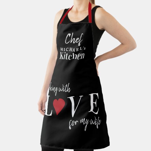 Cute Valentijnsdag love hart douane man Schort (Insitu)