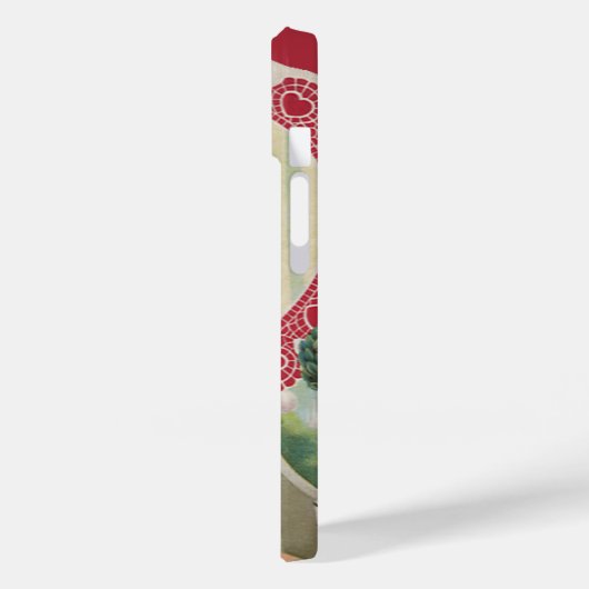  Cute Valentijnsdag, meisje met bloemen Case-Mate iPhone Case (Achterkant / Links)