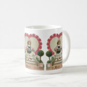  Cute Valentijnsdag, meisje met bloemen Koffiemok (Voorkant rechts)