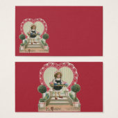  Cute Valentijnsdag, meisje met bloemen Visitekaartjes (Voorkant /achterkant)