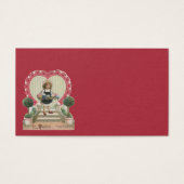  Cute Valentijnsdag, meisje met bloemen Visitekaartjes (Voorkant)