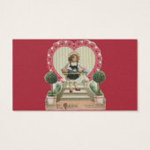  Cute Valentijnsdag, meisje met bloemen Visitekaartjes (Achterkant)