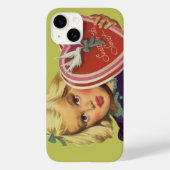 Cute Valentijnsdag, meisje met chocolade Case-Mate iPhone Case (Achterkant)