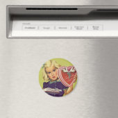  Cute Valentijnsdag, meisje met chocolade Magneet (Insitu (Vaatwasser))