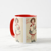 Cute Valentijnsdag, meisje met liefdesbrief Mok (Voorkant links)