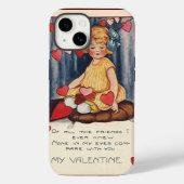 Cute Valentijnsdag, meisje met rood hart Case-Mate iPhone Case (Achterkant)