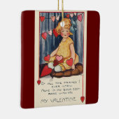  Cute Valentijnsdag, meisje met rood hart Keramisch Ornament (Rechts)