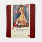  Cute Valentijnsdag, meisje met rood hart Keramisch Ornament (Links)