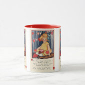  Cute Valentijnsdag, meisje met rood hart Mok (Midden)