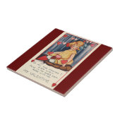  Cute Valentijnsdag, meisje met rood hart Tegeltje (Zijkant)