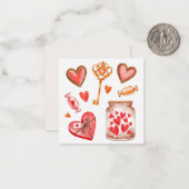 Cute Valentijnsdag Notitiekaartje (Voorkant / Achterkant in situ)