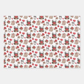 Cute Valentijnsdag Panda Beer Love Pattern Inpakpapier Vel (Voorkant 3)