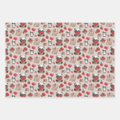 Cute Valentijnsdag Panda Beer Love Pattern Inpakpapier Vel (Voorkant)