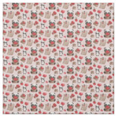Cute Valentijnsdag Panda Beer Love Pattern Stof (Swatch)