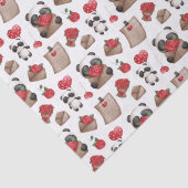 Cute Valentijnsdag Panda Beer Love Pattern Tissuepapier (Detail)