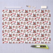 Cute Valentijnsdag Panda Beer Love Pattern Tissuepapier (Craft)