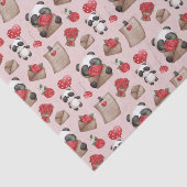 Cute Valentijnsdag Panda Beer Love Pattern Tissuepapier (Detail)