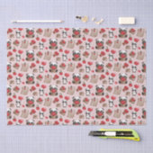 Cute Valentijnsdag Panda Beer Love Pattern Tissuepapier (Craft)