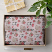 Cute Valentijnsdag Panda Beer Love Pattern Tissuepapier (Geschenk)