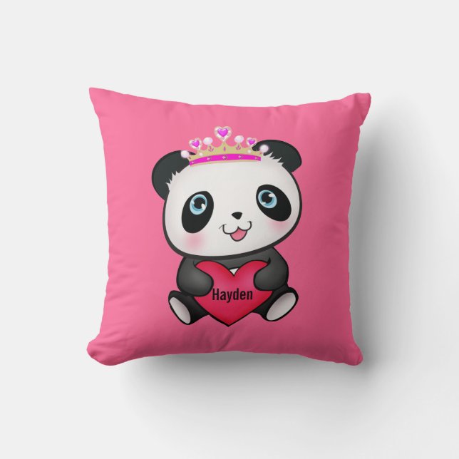 Cute Valentijnsdag Panda Gift Pillow voor meisjes Kussen (Voorkant)