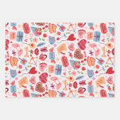 Cute Valentijnsdag Pattern Heart and Love Inpakpapier Vel (Voorkant)