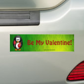 Cute Valentijnsdag Penguin Funny Cartoon Bumpersticker (Op auto)