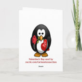 Cute Valentijnsdag Penguin Funny Cartoon Feestdagen Kaart (Achterkant)