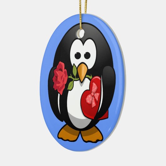 Cute Valentijnsdag Penguin Funny Cartoon Keramisch Ornament (Links)
