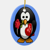 Cute Valentijnsdag Penguin Funny Cartoon Keramisch Ornament (Voorkant)