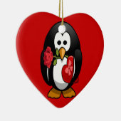 Cute Valentijnsdag Penguin Funny Cartoon Keramisch Ornament (Rechts)