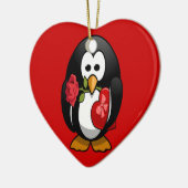 Cute Valentijnsdag Penguin Funny Cartoon Keramisch Ornament (Links)