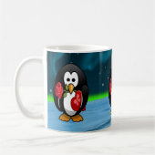 Cute Valentijnsdag Penguin Funny Cartoon Koffiemok (Links)